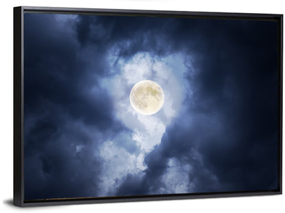 Supermoon Through Storm Clouds Wall Art
