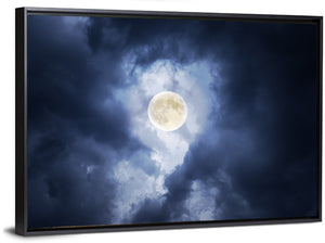 Moon & Cloudy Sky Wall Art