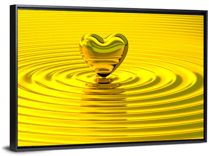 Golden Heart Ripples Wall Art