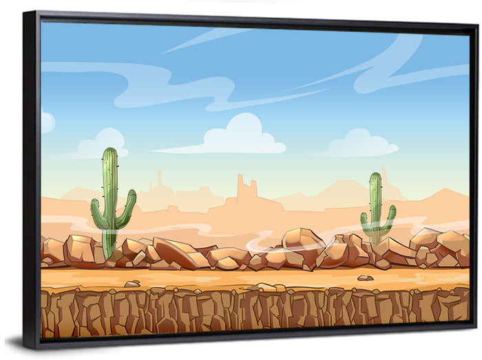 Digital Desertscape Wall Art as a framed canvas