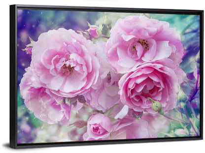 Springtime Pink Rose Cluster Wall Art