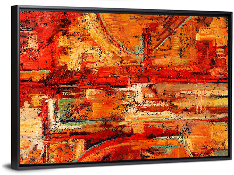 Vibrant Impasto Color Blocks Wall Art