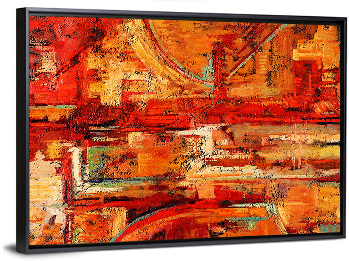Vibrant Impasto Color Blocks Wall Art as a framed canvas