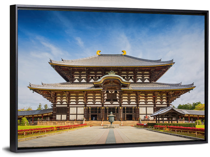 Todai-ji Temple Great Buddha Hall Wall Art as a framed canvas