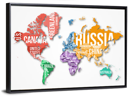 Coloured World Map Wall Art