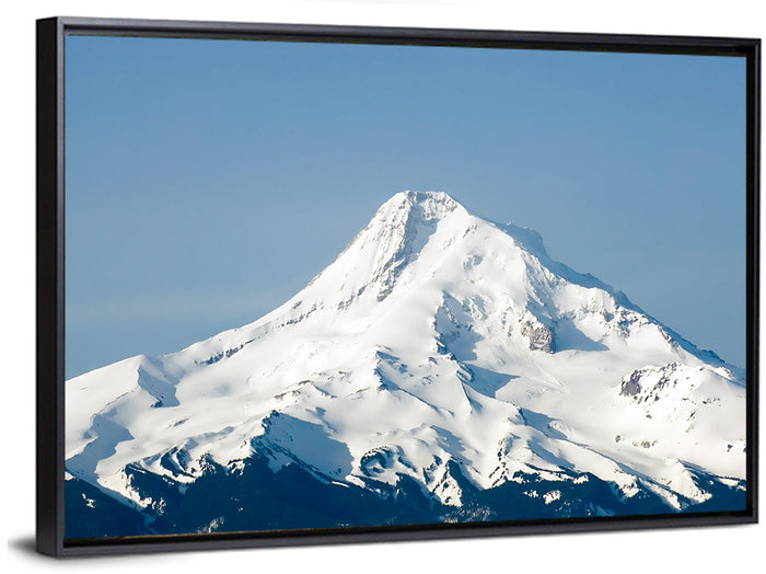 Mount Hood Winter Peak Wall Art as a framed canvas