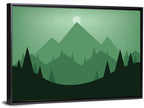 Geometric Mountain Sunset Illustration Wall Art