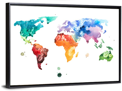 Watercolor World Map Wall Art