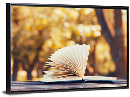 Open Book in Golden Autumn Light Wall Art