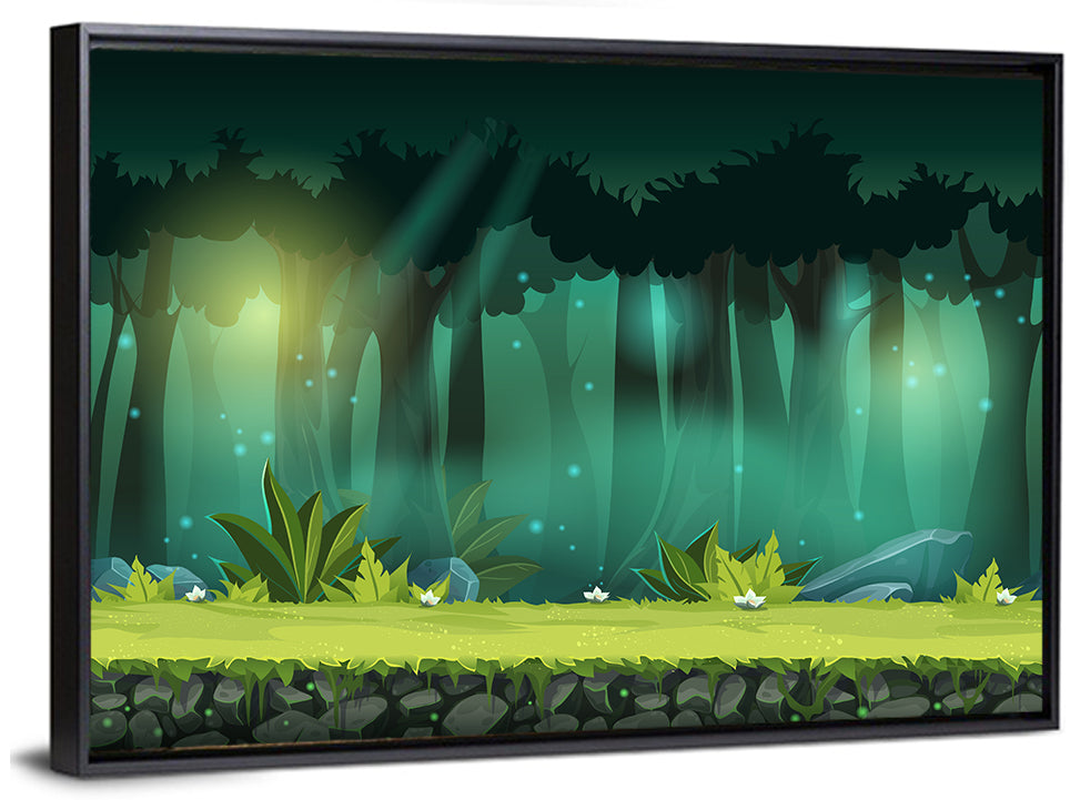 Enchanted Digital Forest Landscape Wall Art