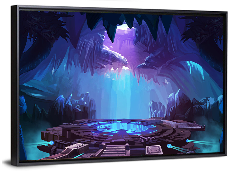 Alien Cave with Glowing Portal Wall Art