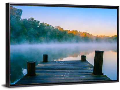 Misty Dock, Mt Saint Francis Wall Art