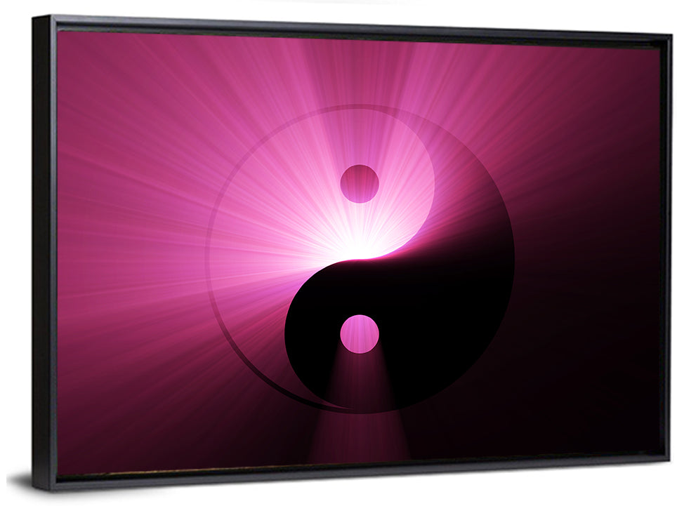 Magenta Yin Yang Symbol Wall Art