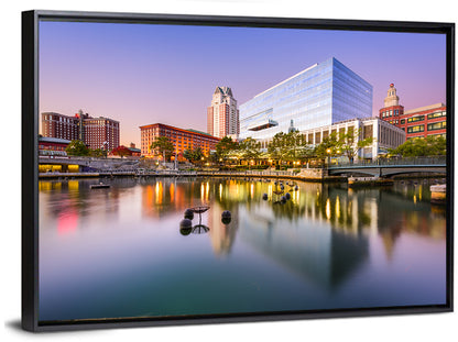 Providence River Skyline at Twilight Wall Art