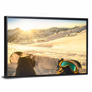 First Person Snowboard Sunrise Wall Art