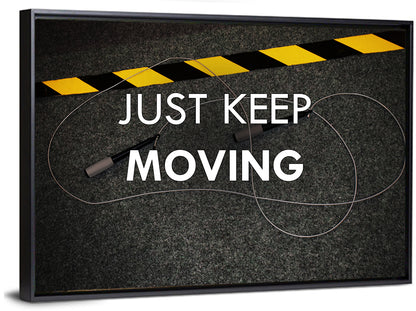 Just Keep Moving Jump Rope Quote Wall Art