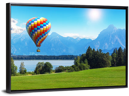 Bavarian Lake with Hot Air Balloon Wall Art