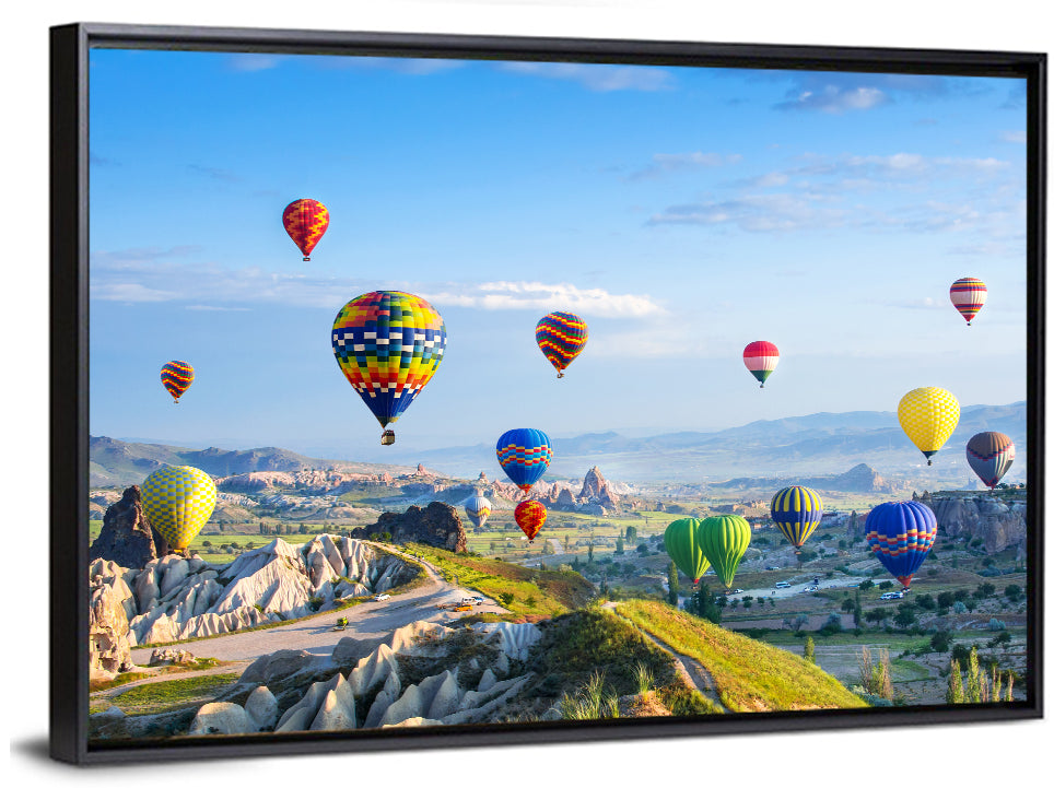Cappadocia Hot Air Balloons Over Rock Valleys Wall Art