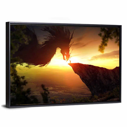 Man Vs Dragon Wall Art