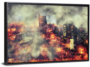 Burning City Abstract Wall Art