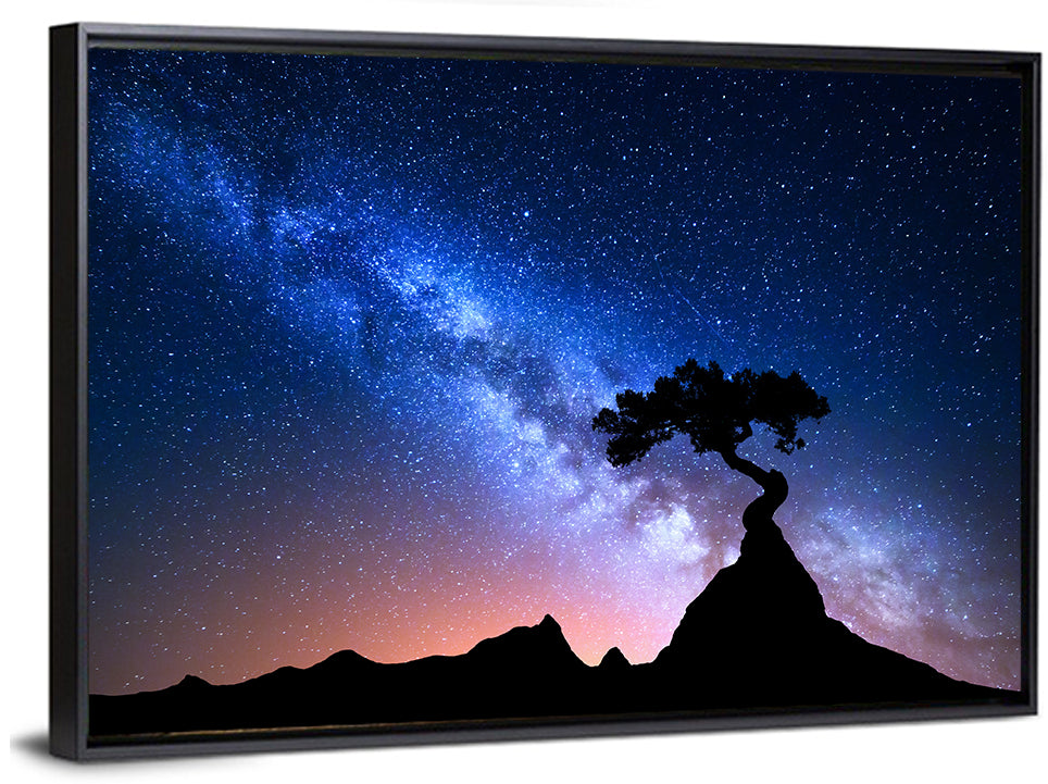 Milky Way Over Mountain Ridge Wall Art