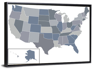 No Text USA Map Wall Art