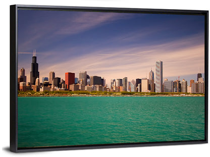 Chicago Skyline Above Lake Michigan Wall Art