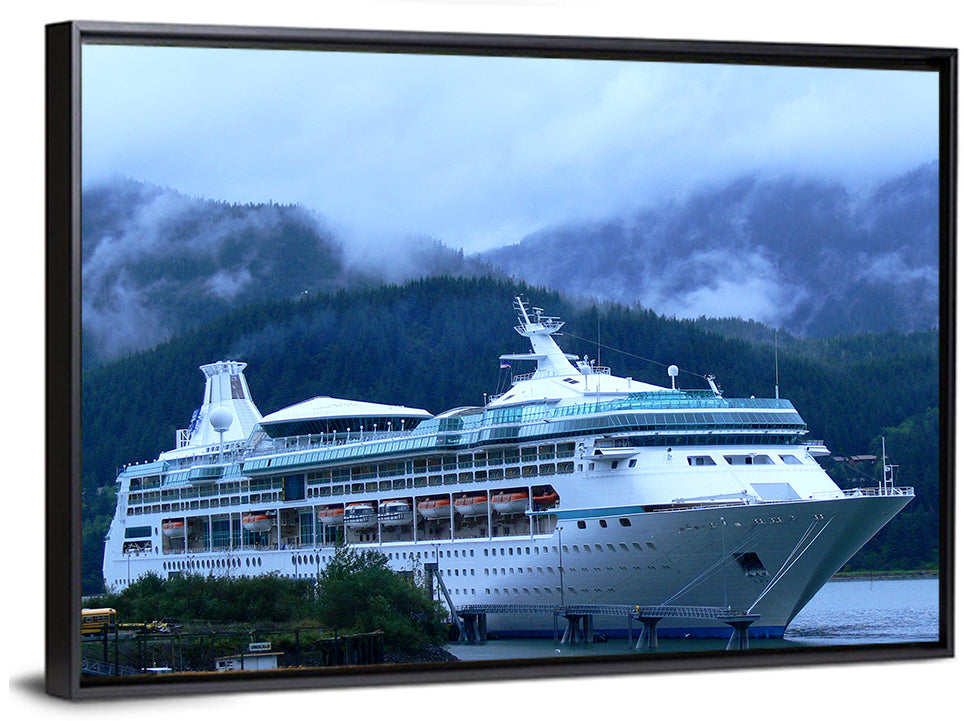 Misty Docked Cruise Ship Wall Art