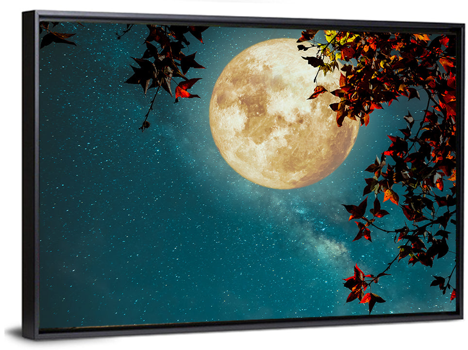 Autumn Moon with Milky Way Wall Art