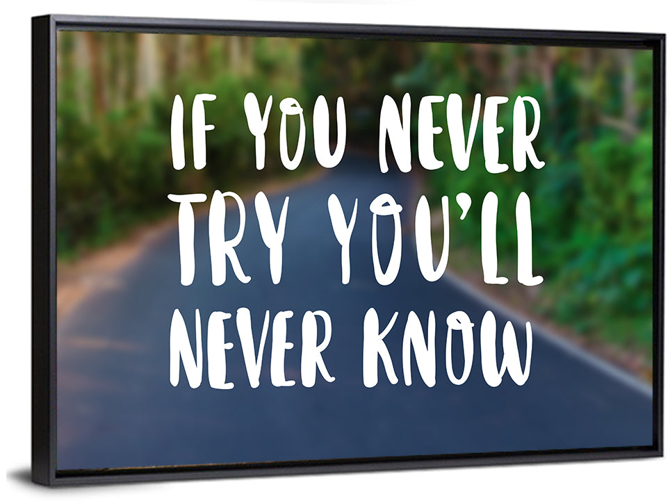 If You Never Try You’ll Never Know Quote Wall Art