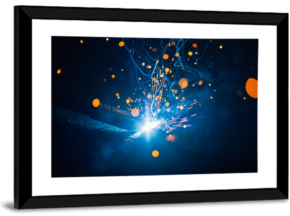 Welding Sparks Close-up Wall Art