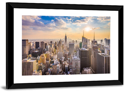 New York City Skyline at Golden Hour Wall Art