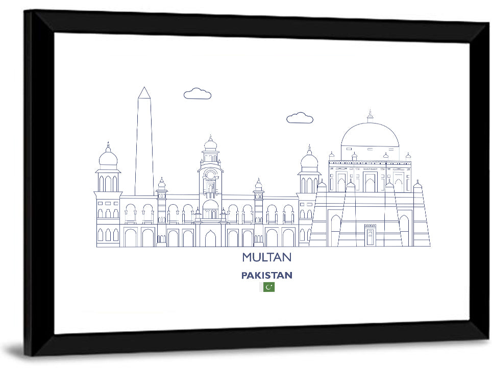 Multan Skyline with Shah Rukn-e-alam Wall Art