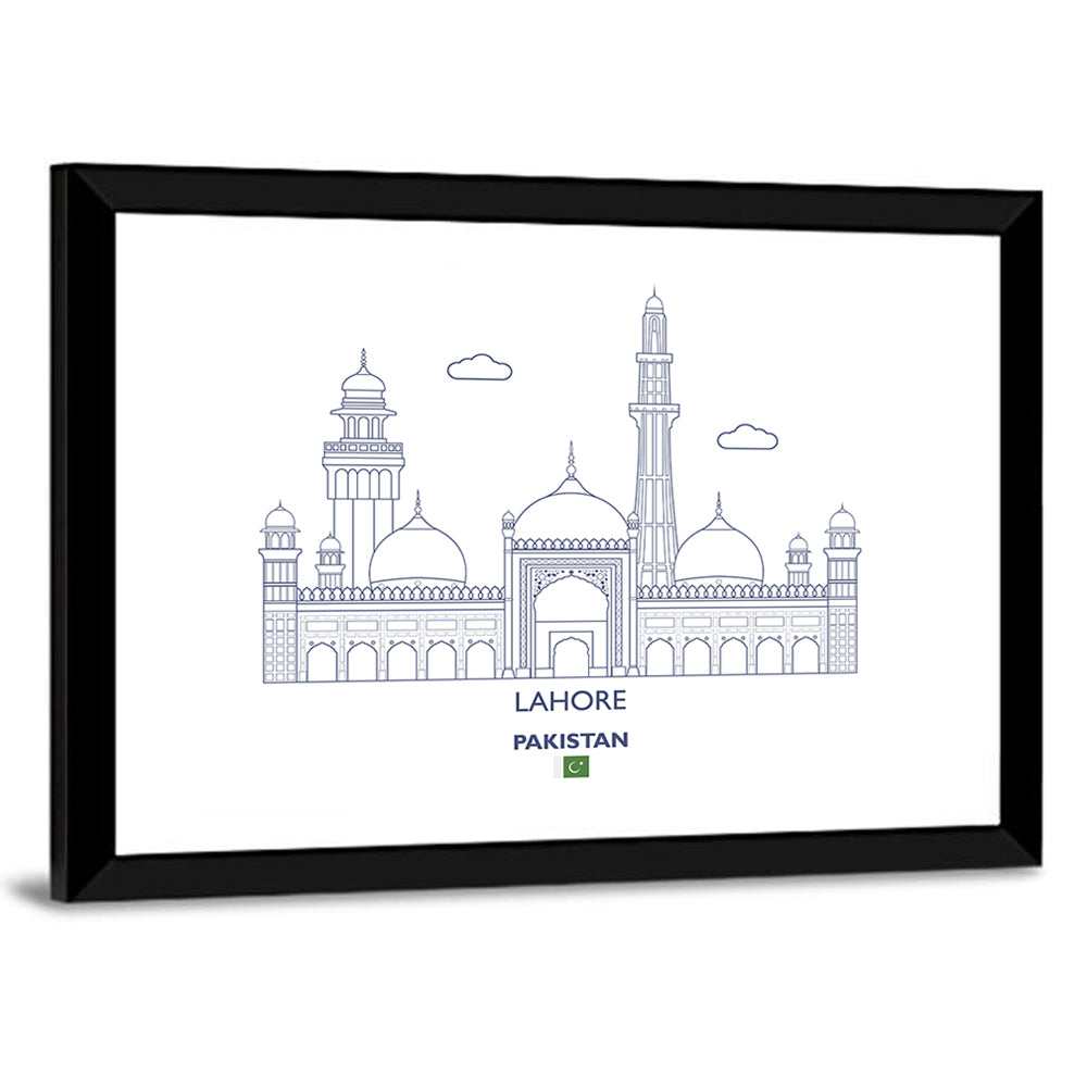 Lahore Skyline with Badshahi Mosque Wall Art