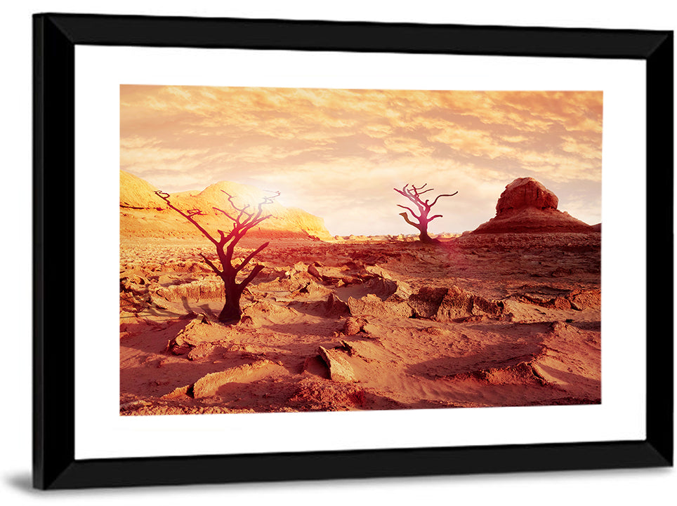 Gnarled Trees at Desert Sunset Wall Art