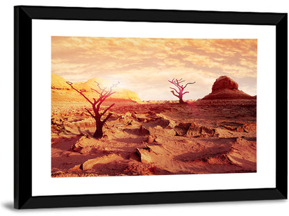 Gnarled Trees at Desert Sunset Wall Art