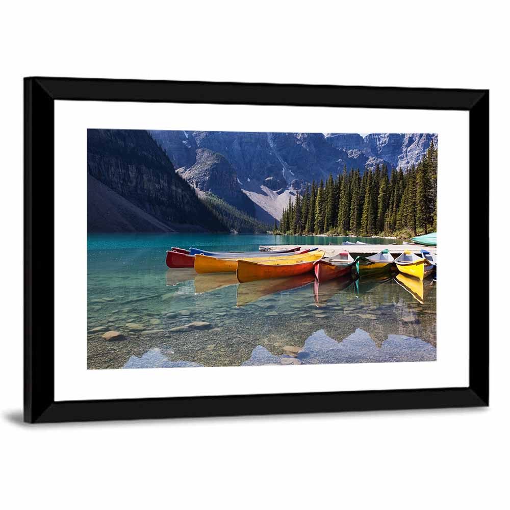 Canoes at Moraine Lake Wall Art