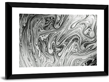 Ink Swirl Monochrome Abstract Wall Art