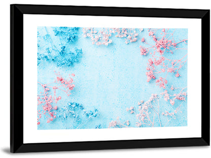 Dyed Babys Breath Arrangement Wall Art