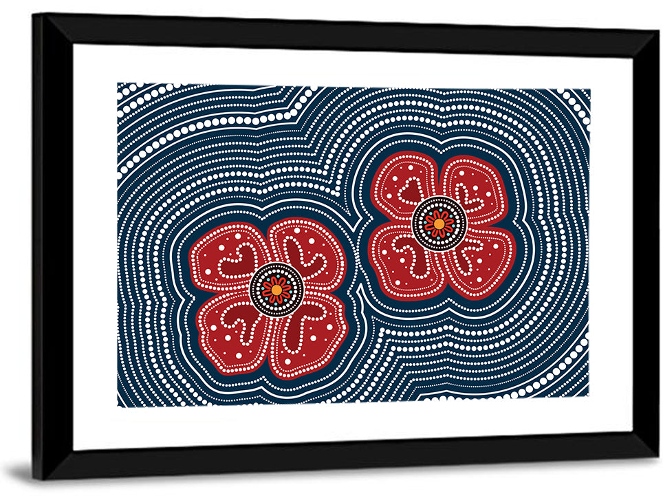 Poppy Flowers Aboriginal Wall Art