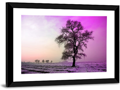 Violet Winter Dawn Tree Wall Art