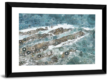 Teal Mosaic Ocean Wave Wall Art