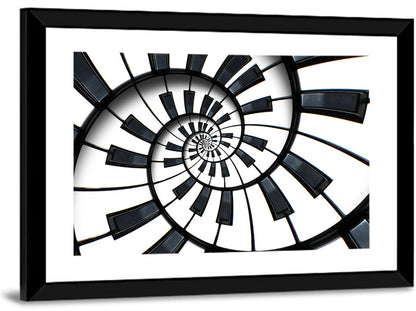 Recursive Spiral Piano Keys Wall Art