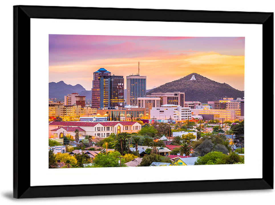 Tucson Skyline at Golden Hour Wall Art