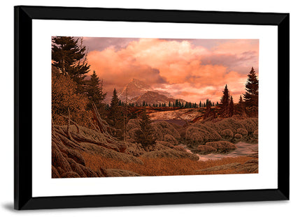 Rocky Mountain Lake at Dusk Wall Art