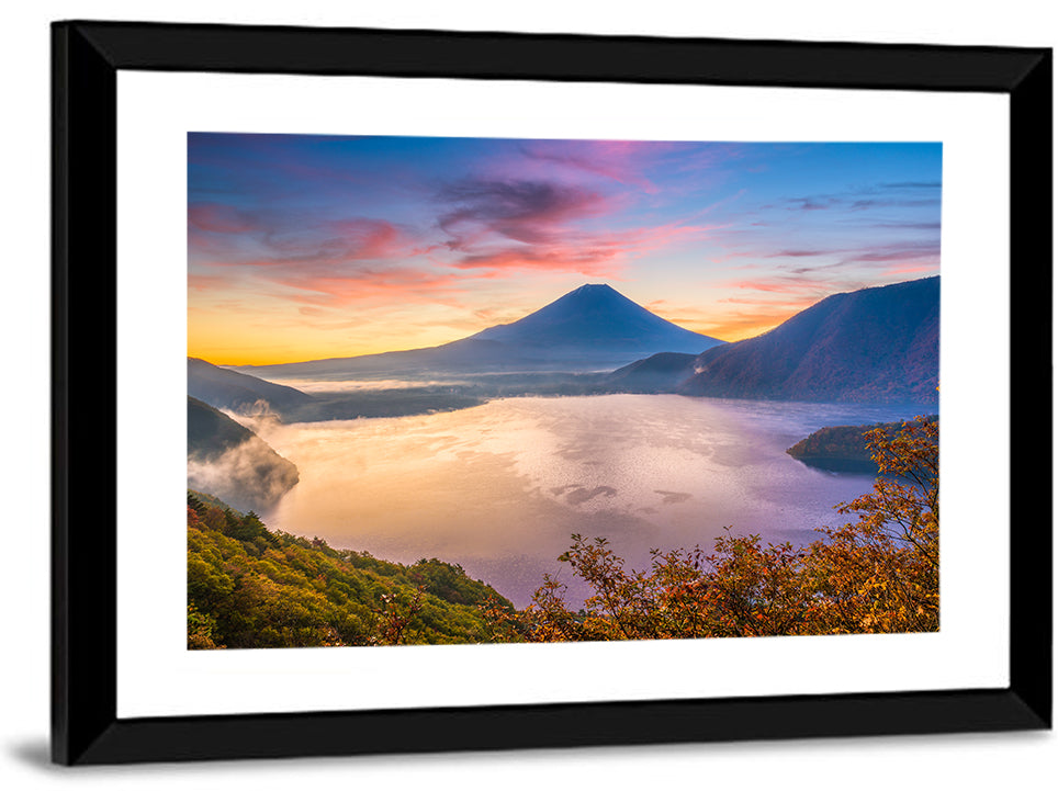 Mount Fuji at Lake Motosu, Autumn Sunrise Wall Art