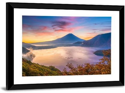 Mount Fuji at Lake Motosu, Autumn Sunrise Wall Art