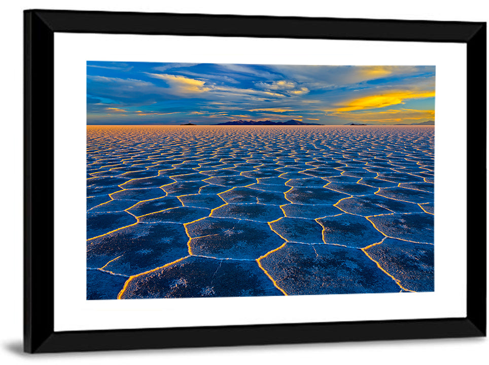 Salar De Uyuni Salt Flats at Sunset Wall Art