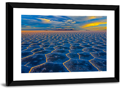 Salar De Uyuni Salt Flats at Sunset Wall Art