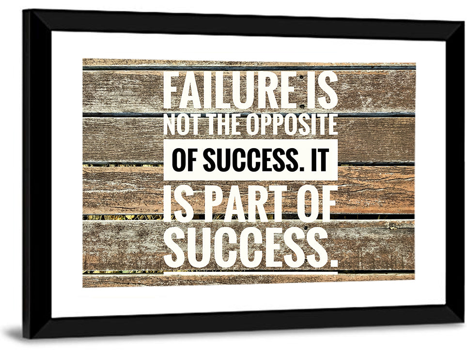Failure Is Part of Success Rustic Typography Wall Art